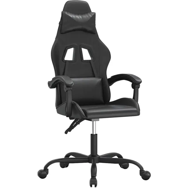 vidaXL Gamestoel - draaibaar - kunstleer - zwart