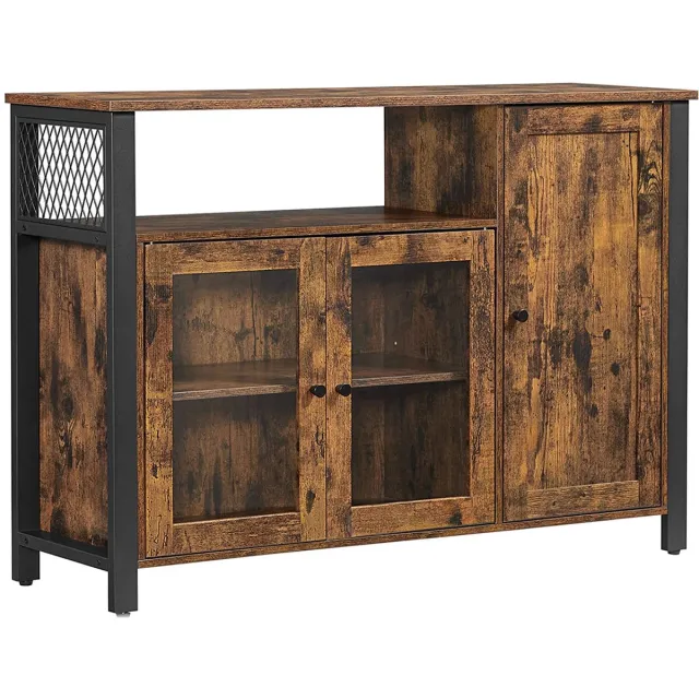 Hoppa! Dressoir - 110 x 33 x 75 cm - Industriële Stijl - Vintage Bruinzwart