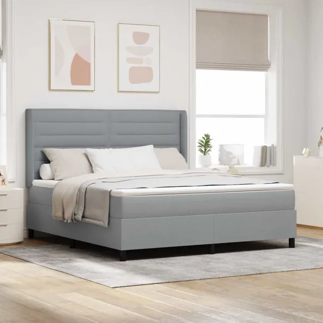 vidaXL Boxspringbed met kussen Lichtgrijs 200 x 180 cm Stof