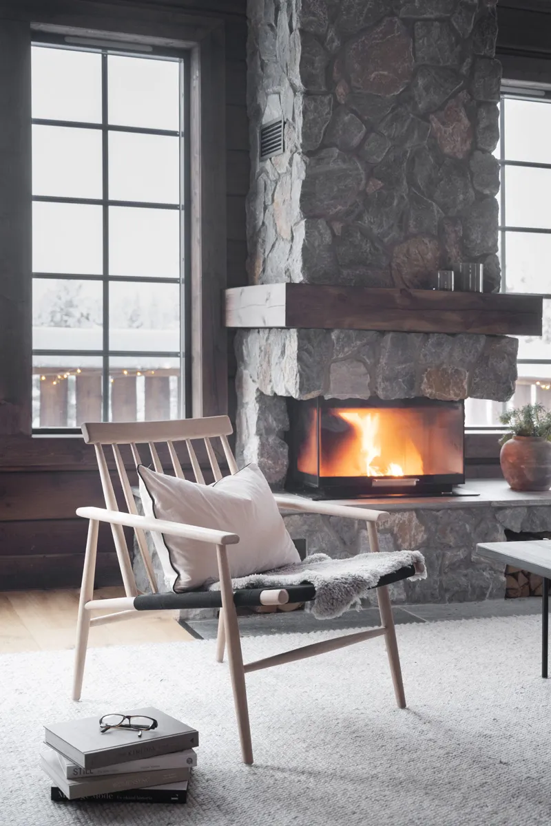 Rowico Home Canwood houten fauteuil whitewash - zwarte zitting, foto 2