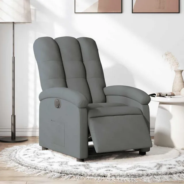 vidaXL Fauteuil elektrisch verstelbaar stof donkergrijs