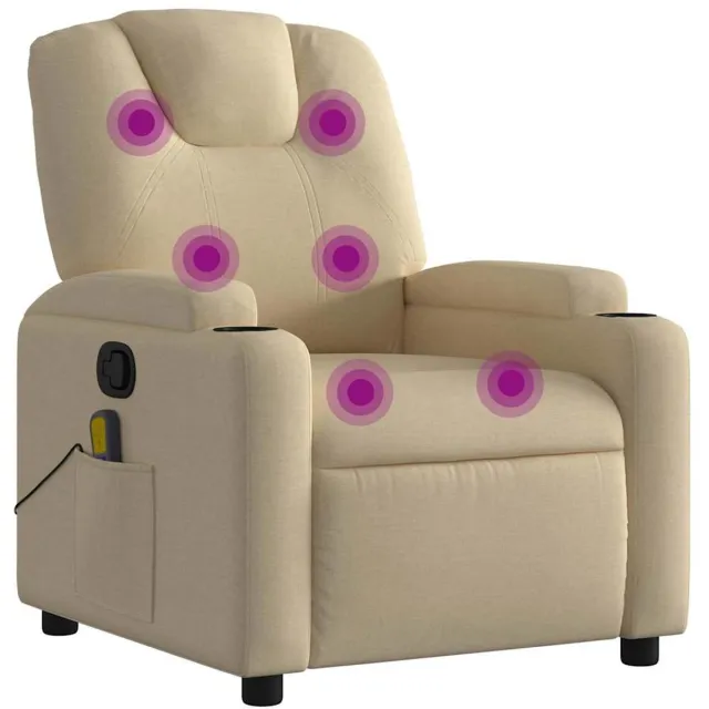 vidaXL Massagestoel - verstelbaar - stof - crèmekleurig
