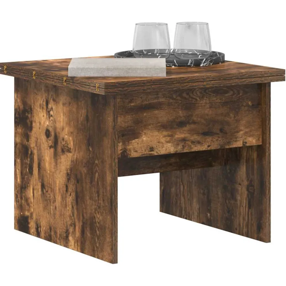 vidaXL Salontafel Gerookt eiken 55 x 54,5 x 45 cm Bewerkt hout Bruin