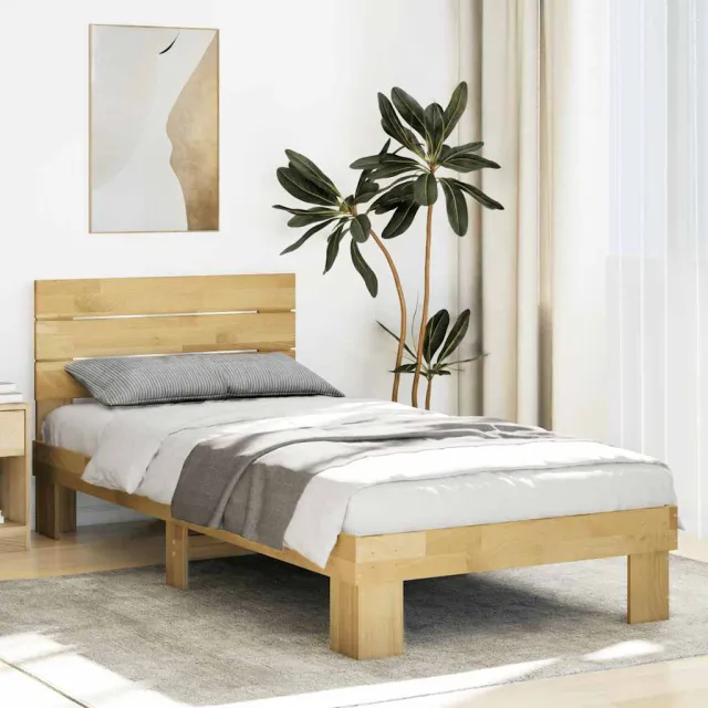 vidaXL Bedframe hoofdeinde zonder matras 75x190 cm massief hout eiken