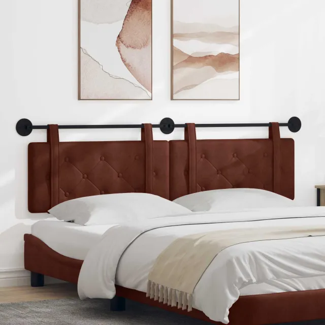 vidaXL Hangend hoofdbord Glanzend Bruin Antiek PU Sienna