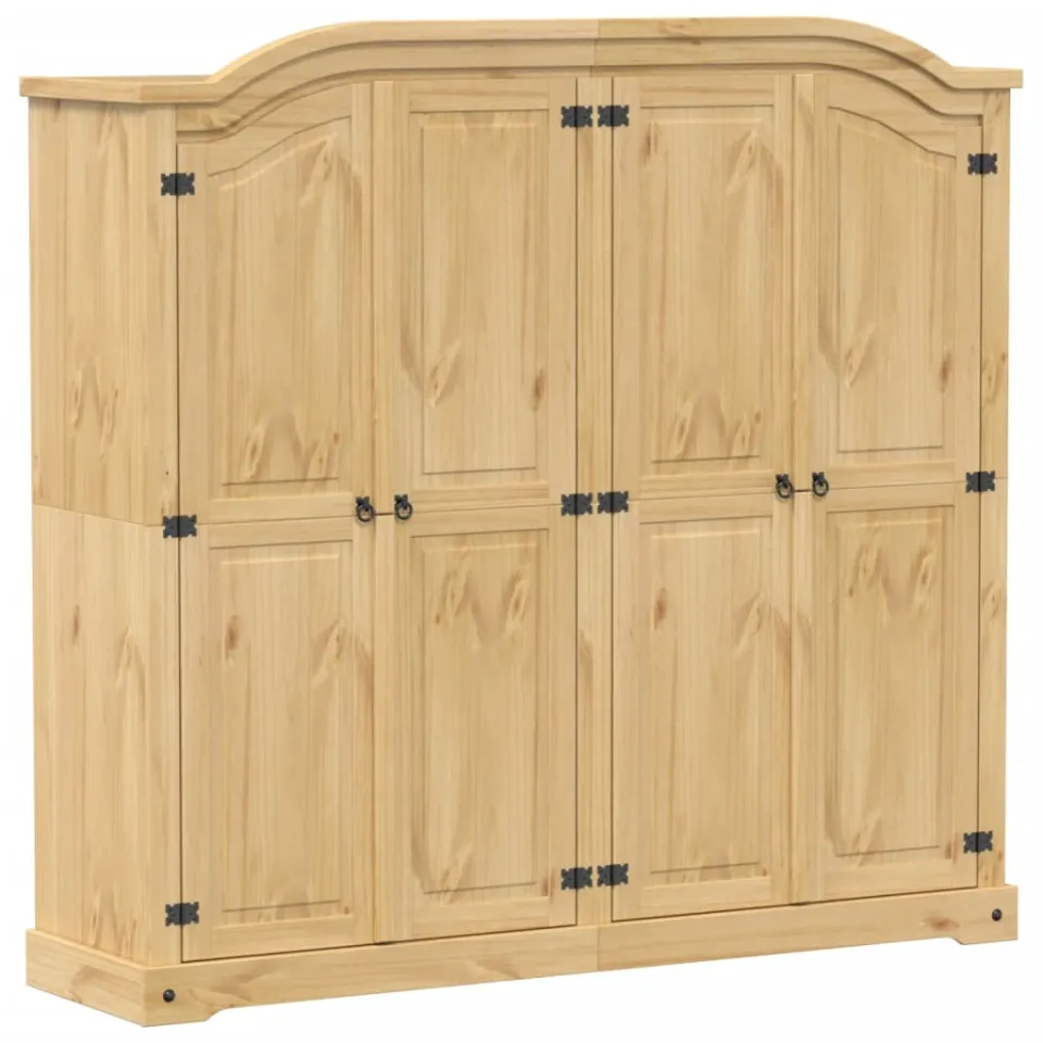 vidaXL Kledingkast Corona 194x52x186 cm massief grenenhout bruin, foto 3