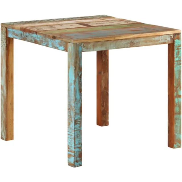 vidaXL Eettafel - 82x80x76 - cm - massief - gerecycled - hout Meerkleurig
