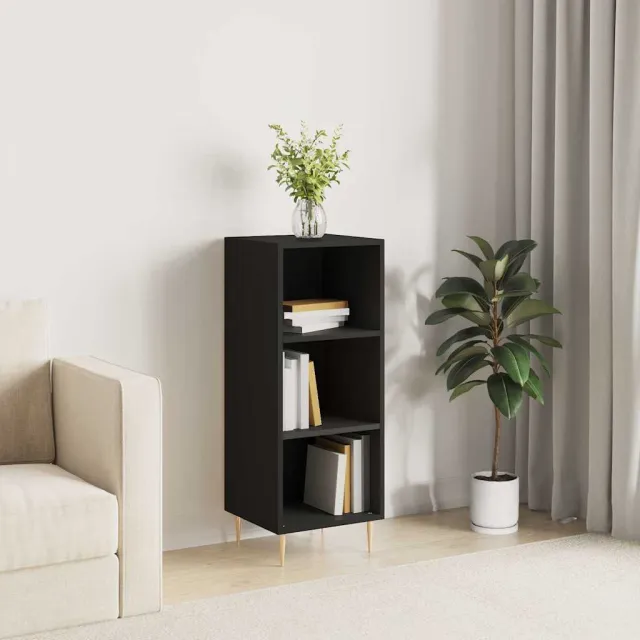 vidaXL Dressoir 34,5x32,5x90 cm bewerkt hout zwart, foto 2