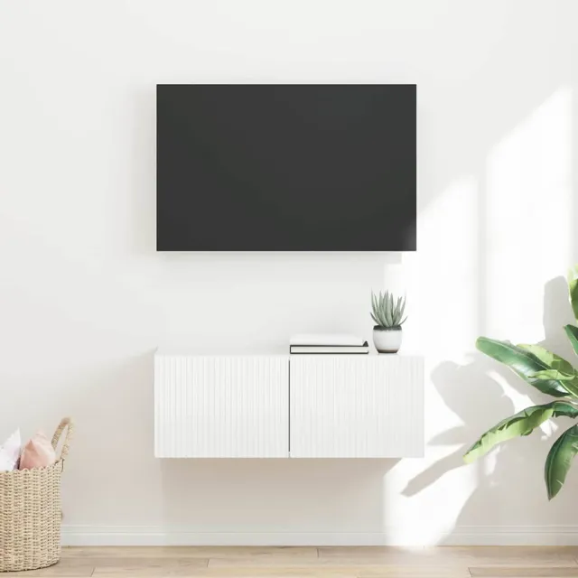vidaXL TV Wandkast 78,5 x 30 x 29,5 cm Wit Bewerkt hout, foto 2