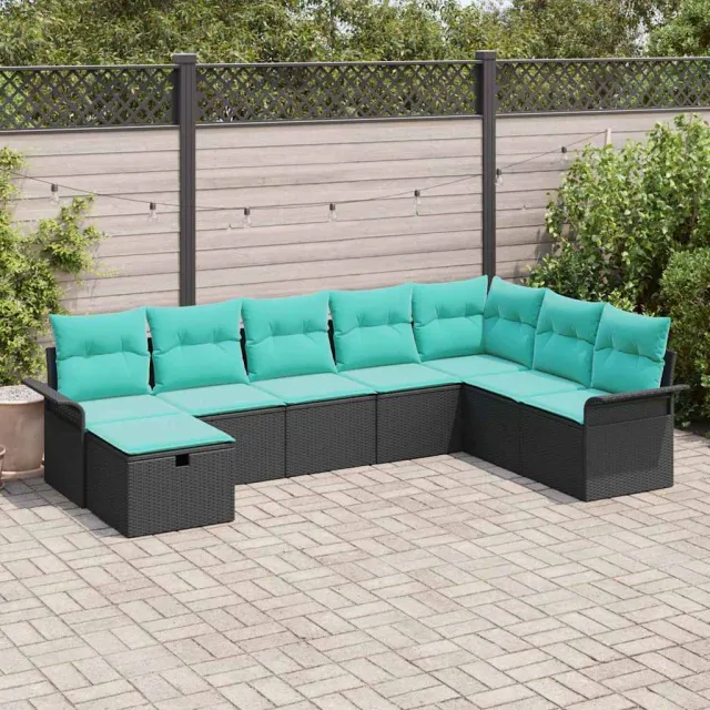 vidaXL Tuin Sofa Set 8 st Poly riet beige, foto 2