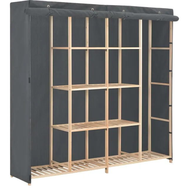 vidaXL Kledingkast 173x40x170 cm stof grijs
