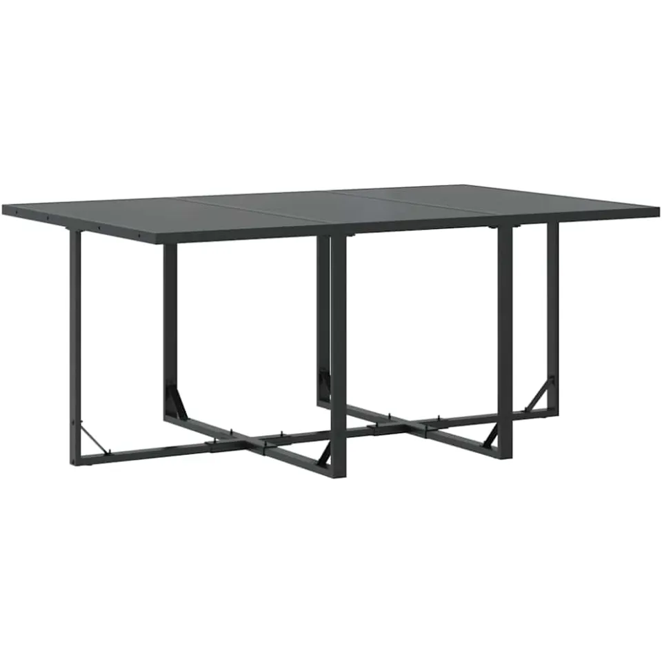 vidaXL Tuin eettafelset 11 st Zwart Staal, foto 4