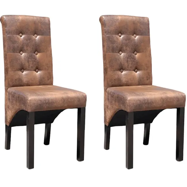 vidaXL Eetkamerstoelen 2 st kunstleer bruin