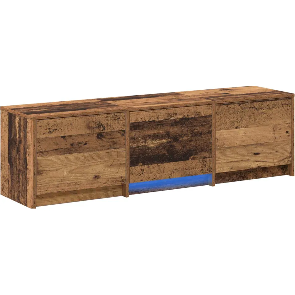 vidaXL TV-kast met LED 140 x 34 x 40 cm Oud hout Geconstrueerd hout bruin, foto 3