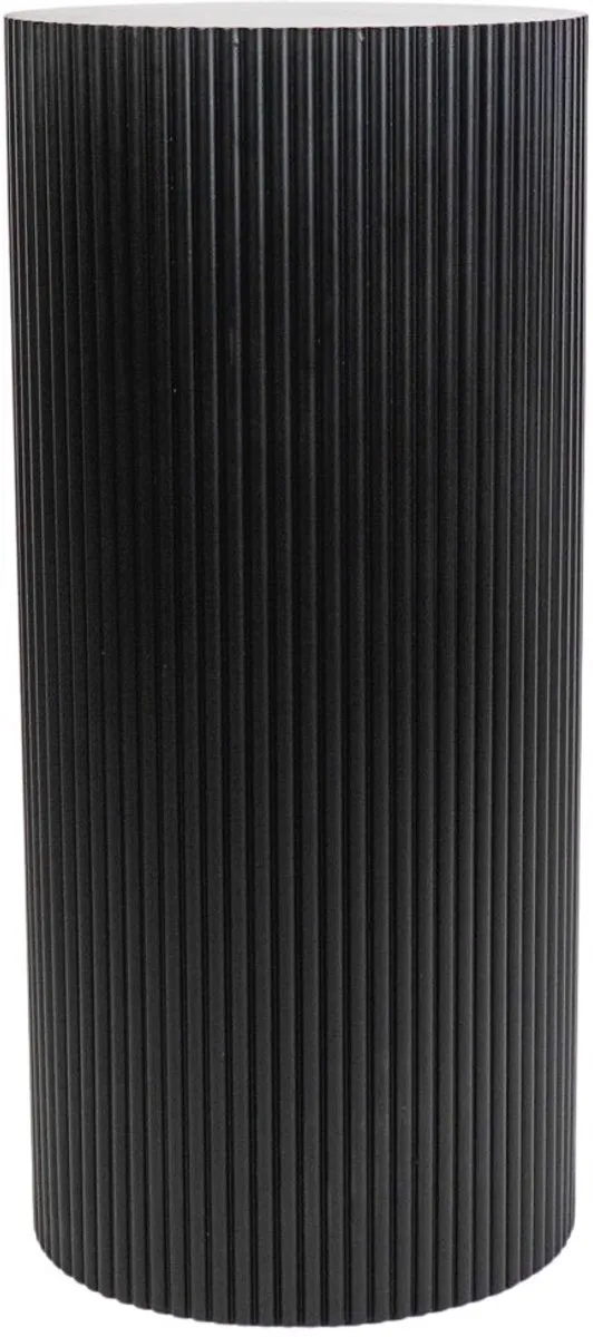 Housevitamin Bijzettafel Rond – Geribbelde Cilinder – MDF – Zwart – 30x65cm