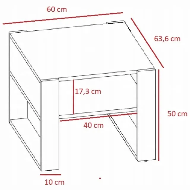 Per La Vita Kaja - Salontafel - Vierkant - Wit/zwart - Gelamineerd blad Wit;Zwart