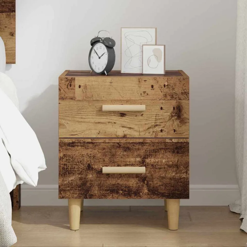 vidaXL Bed kast Oudhout 40 x 35 x 47.5cm Bewerkt hout bruin, foto 4