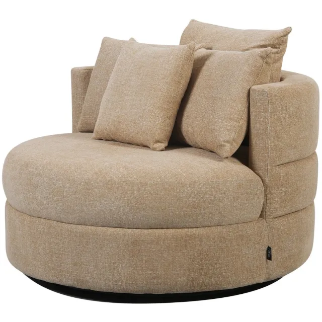 DÉJA Living Draaifauteuil Miles - Taupe Stof - 100x100x84cm
