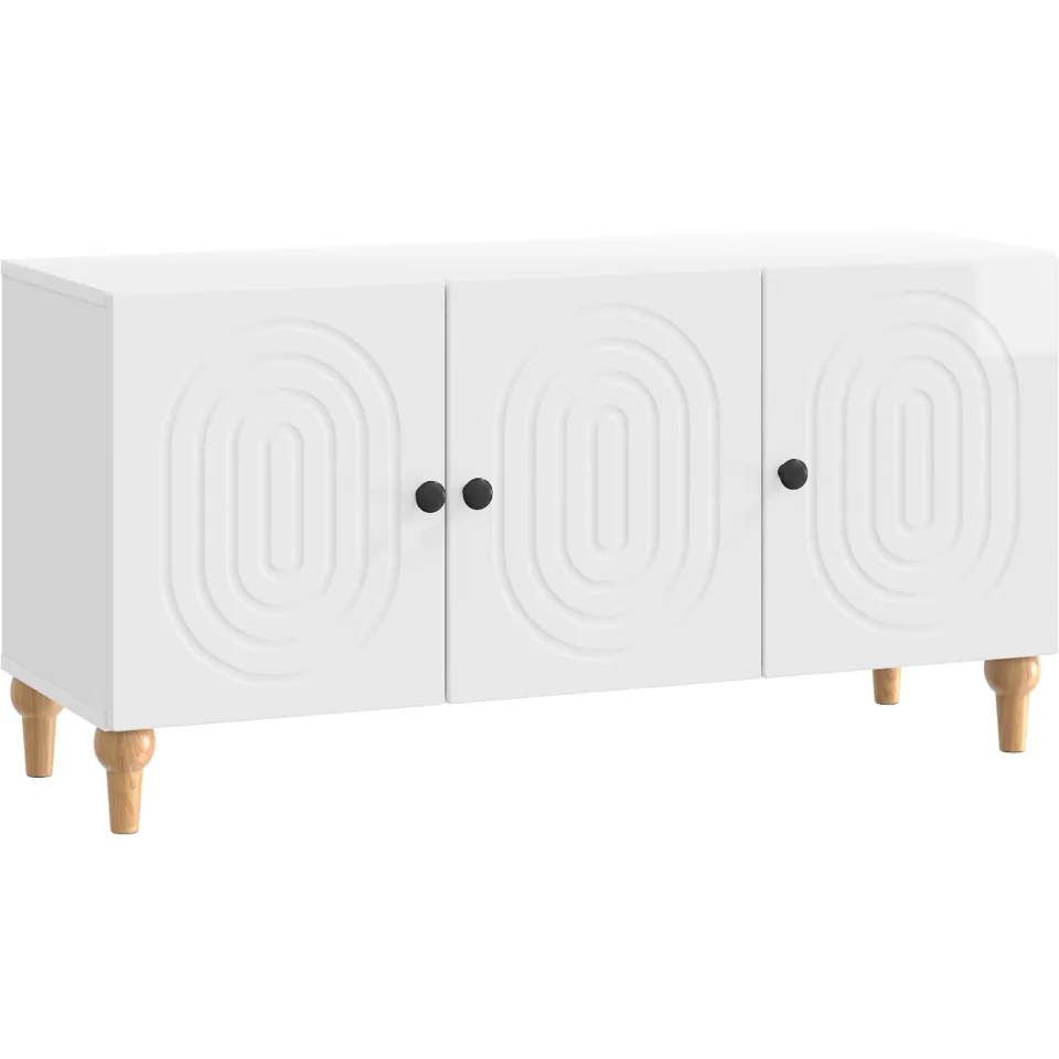 vidaXL TV-kast 99 x 34,5 x 50 cm Hoogglans Wit Bewerkt hout