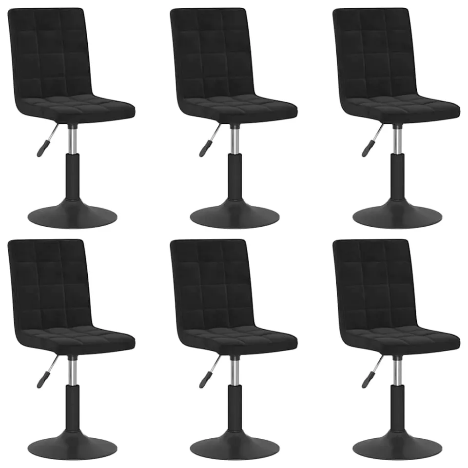 vidaXL Eetkamerstoelen draaibaar 6 st fluweel zwart, foto 3