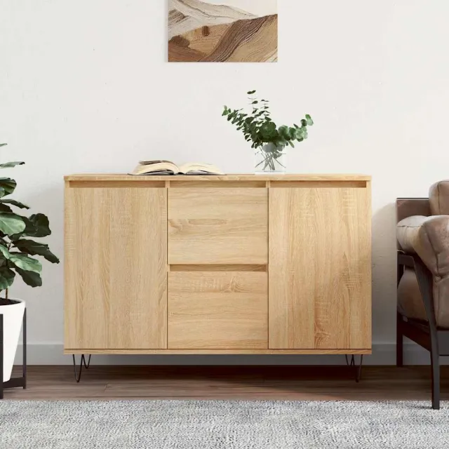 vidaXL Dressoir 101,5x35x70 cm bewerkt hout sonoma eikenkleurig, foto 2