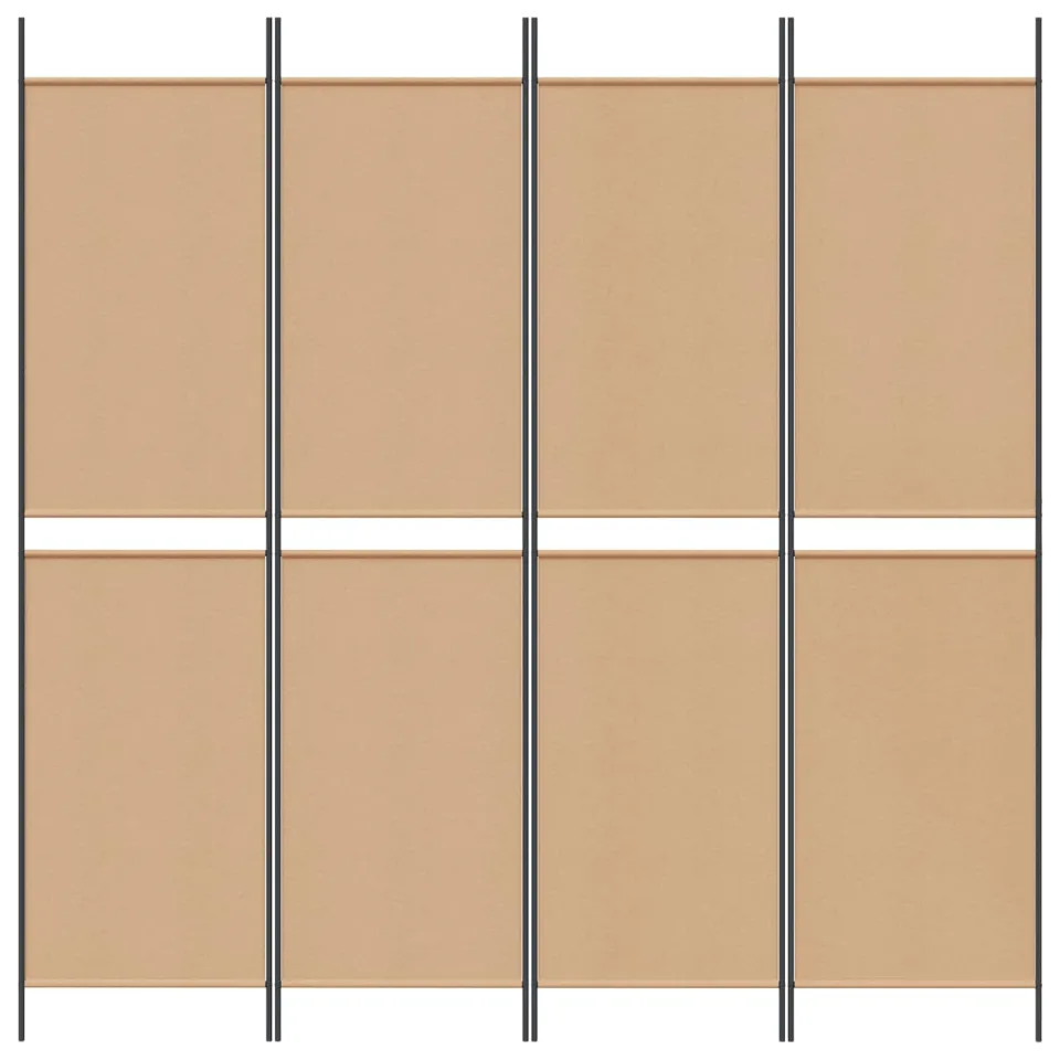 vidaXL 4-panelen kamerscherm Beige 200 x 200 cm Stof, foto 4