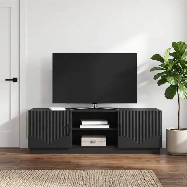 vidaXL TV-kast Zwart 150 x 31 x 47 cm Bewerkt hout, foto 2