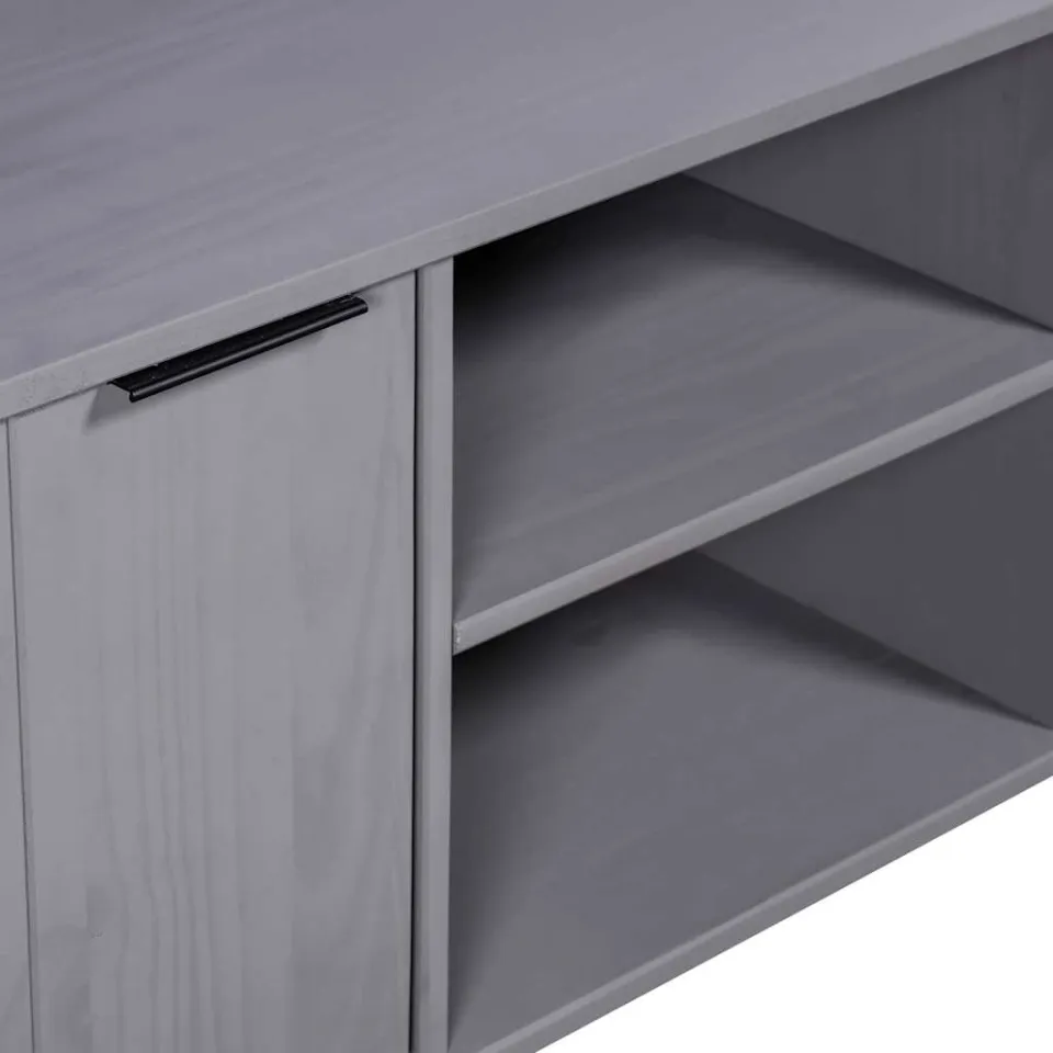 vidaXL Tv-meubel New York massief grenenhout grijs, foto 4