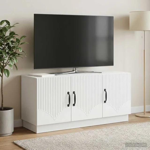 vidaXL TV-kast Wit 99 x 34,5 x 47 cm Bewerkt hout, foto 2