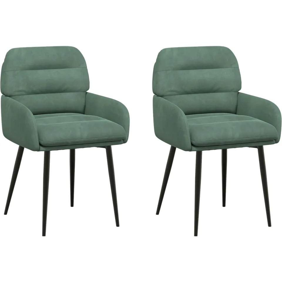 vidaXL Eettafelstoelen 2 st fluweel Zeegroen 59 x 59,5 x 90 cm groen, foto 3