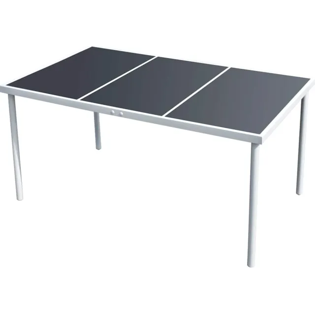 vidaXL Tuintafel 150x90x74 cm staal zwart