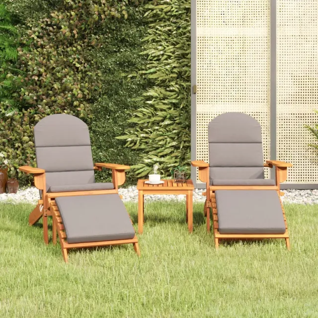 vidaXL 3-delige Loungeset Adirondack massief acaciahout Bruin