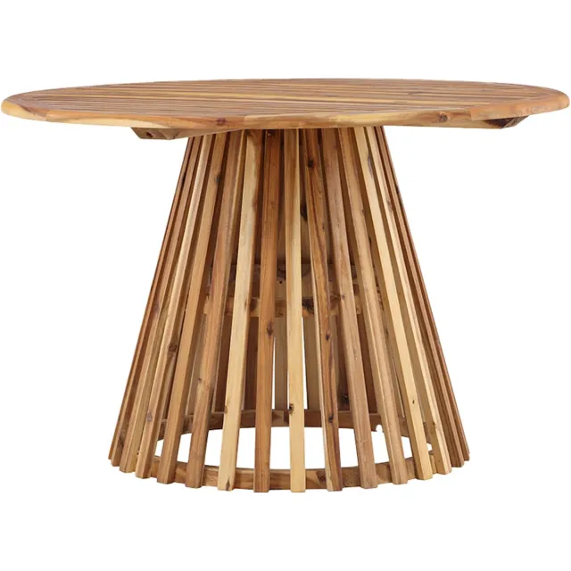 Nest outdoor Malin Tuintafel Bruin - Acaciahout - Rond - Houten Tafel - Terras - Buitentafel - Behandeld met Olie - 4 tot 5 Personen - Ø 120 cm