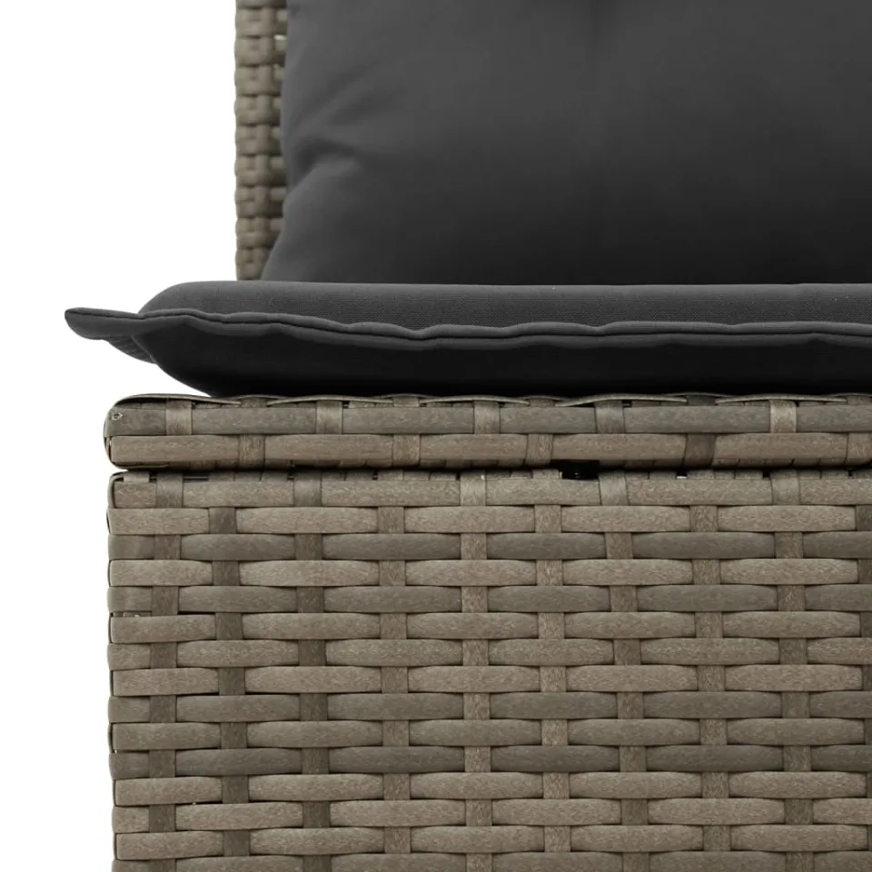 vidaXL 5-delige Loungeset met kussens poly rattan grijs, foto 4