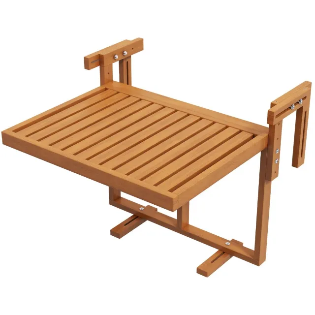 Labels M MV labels Balkontafel - Hangend - Tuintafel - Tafel - Buitentafel - Bistrotafel - Opklapbaar - Verstelbaar - 65x68x55cm - Bruin