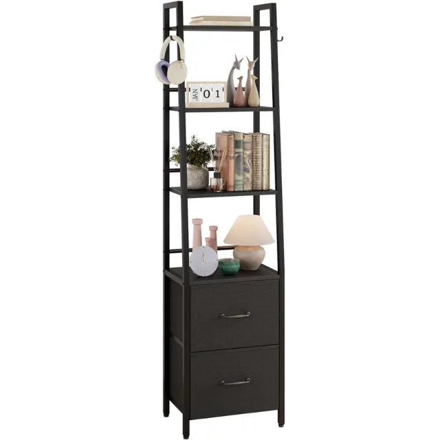 Supplies VH Supplies® Ladderrek - Boekenrek - Wandrek - 40 x 30 x 170 cm - Zwart