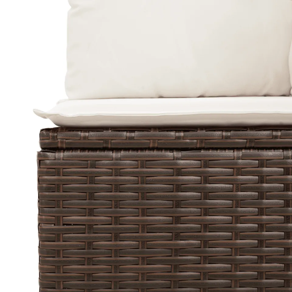 vidaXL 12-delige Loungeset met kussens poly rattan bruin, foto 4
