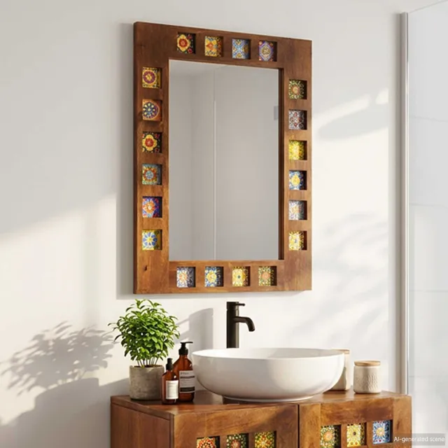 vidaXL Badkamer Spiegel met opslag Walnotenhout 50 x 70 x 2,5 cm Wit