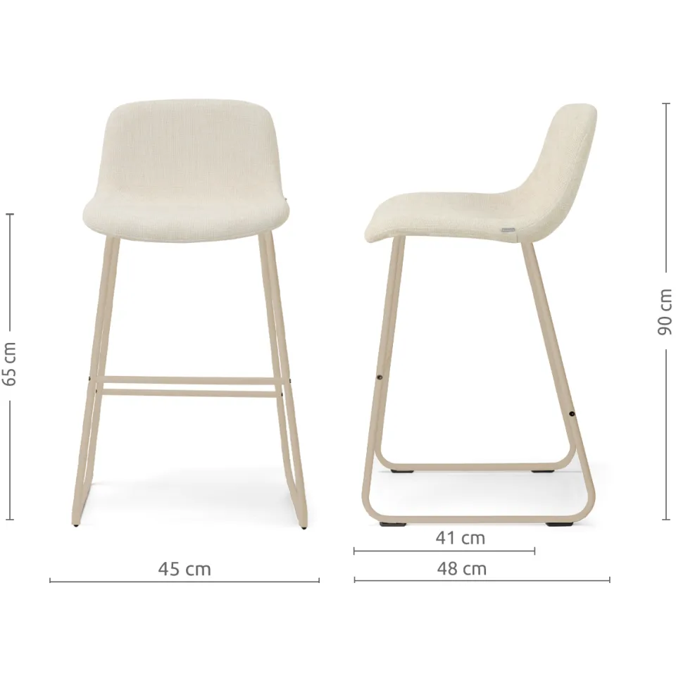 Nolon Nino-Mats barkruk cottonbeige - beige onderstel - 65 cm, foto 2