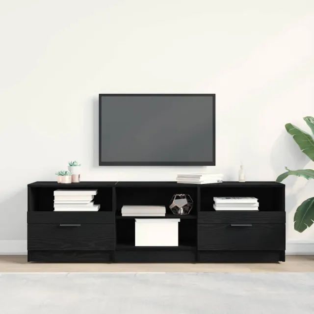 vidaXL TV-kast 150 x 33,5 x 45 cm Zwart Eiken Bewerkt hout, foto 2