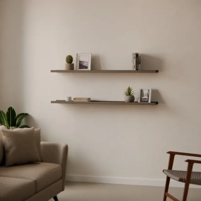 Kunst van staal Metalen Wandplank Edge Beigegrijs 120 cm - Kunst van Staal