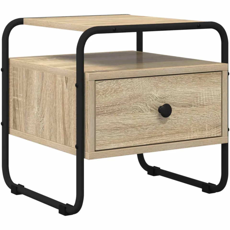 vidaXL Nachtkastje 2 st Sonoma Eiken Bewerkt hout, foto 4