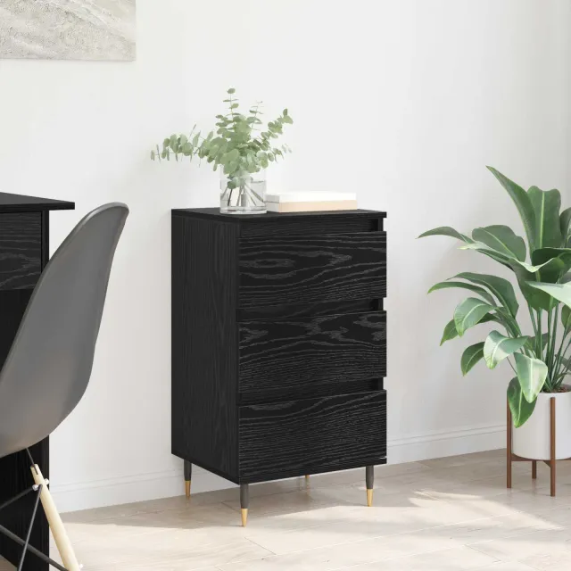 vidaXL Dressoir Zwart eiken 35 x 40 x 70 cm Bewerkt hout