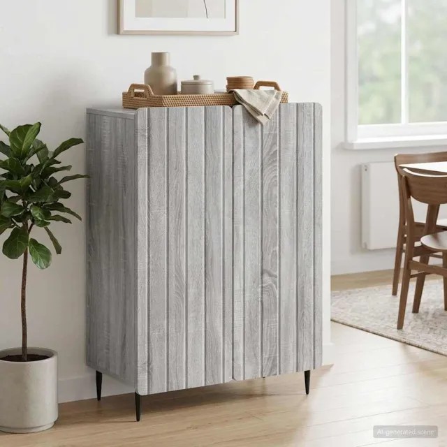 vidaXL Dressoir Grijs sonoma 66 x 34,5 x 92 cm Bewerkt hout