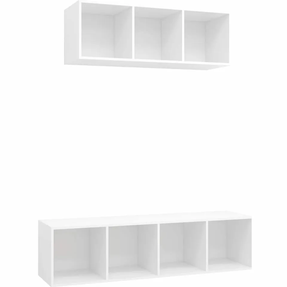 vidaXL 2-delige Tv-meubelset bewerkt hout wit, foto 3