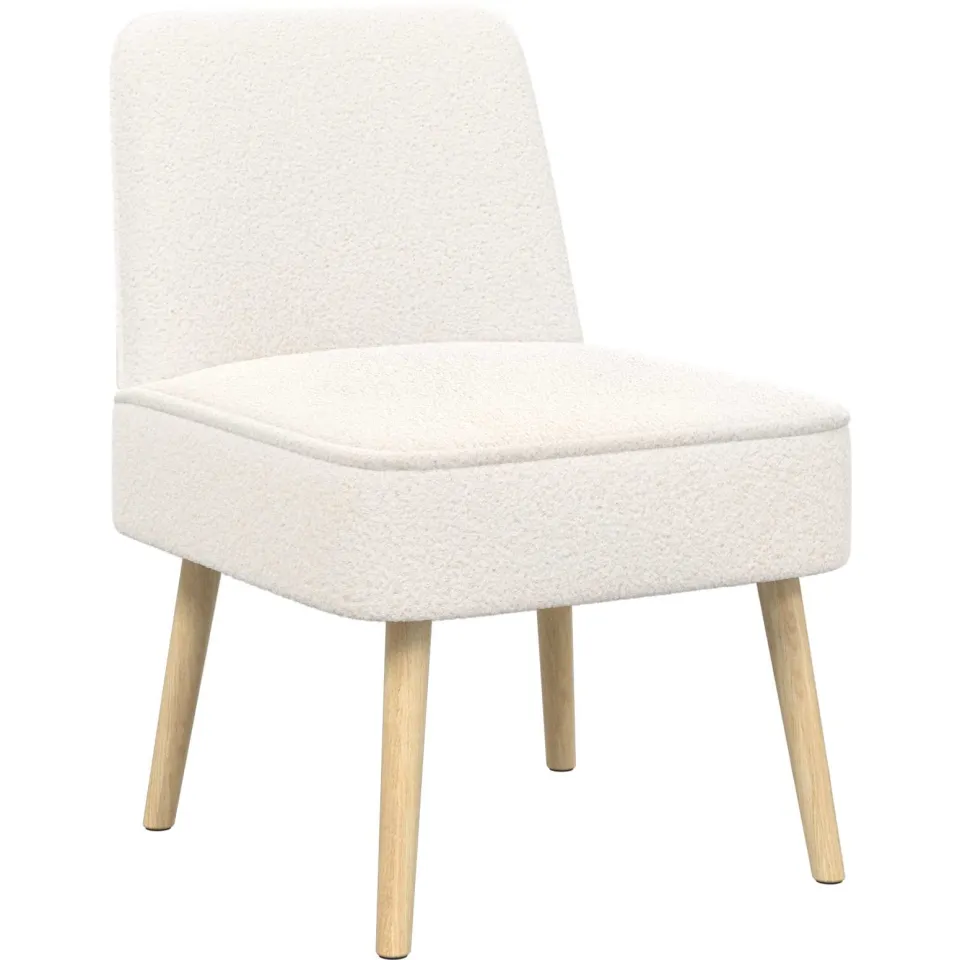 vidaXL Slipper Stoel Crèmekleurig Bouclé