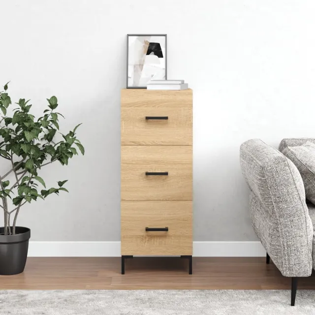 vidaXL Dressoir 34,5x34x90 cm bewerkt hout sonoma eiken Bruin