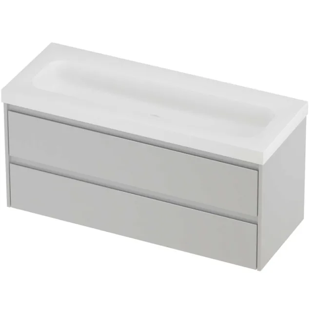 Proline Haga Badmeubelset Polystone Mezza Enkel 120x46x58 cm Mat White Glans Wit