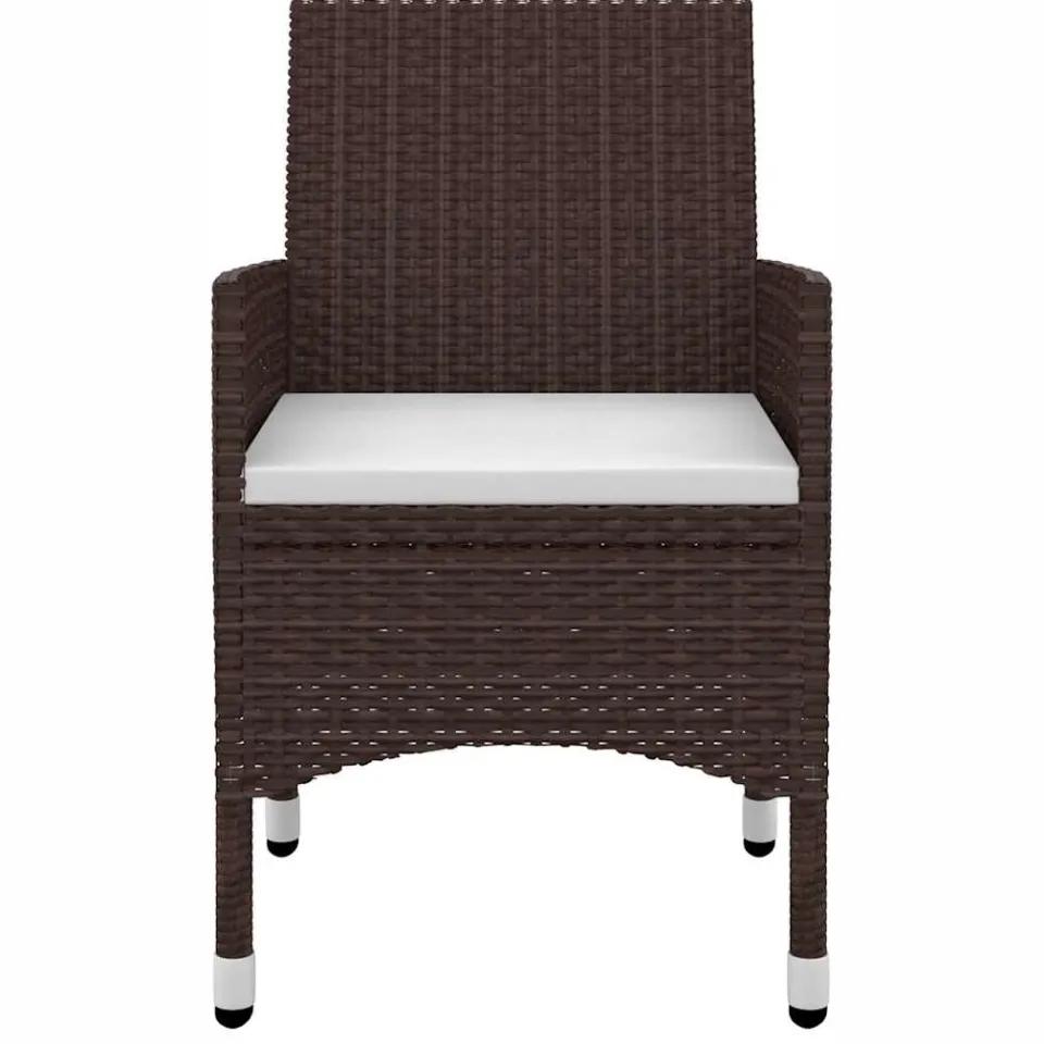 vidaXL 9-delige Tuinset met kussens poly rattan en glas bruin, foto 4