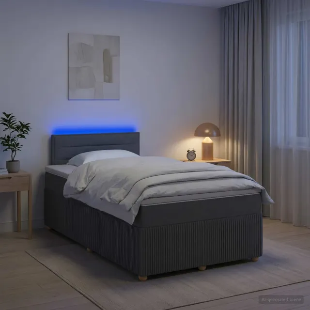 vidaXL Boxspringbed met matras Donkergrijs 120 x 200 cm Stof